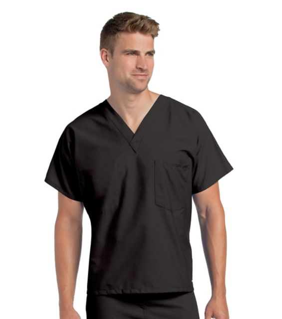 UNISEX SCRUB TOP BLACK XSM