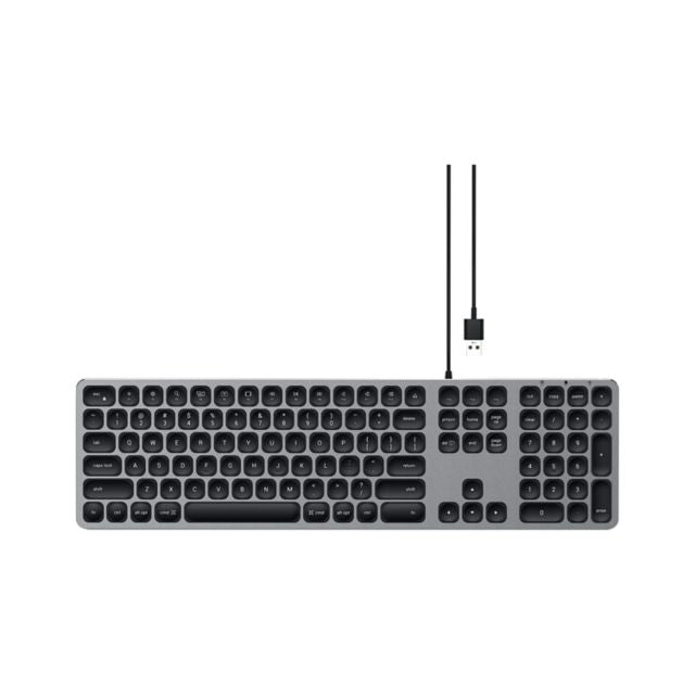 Satechi Aluminum Wired USB Keyboard, Space Gray - ONLINE ONLY