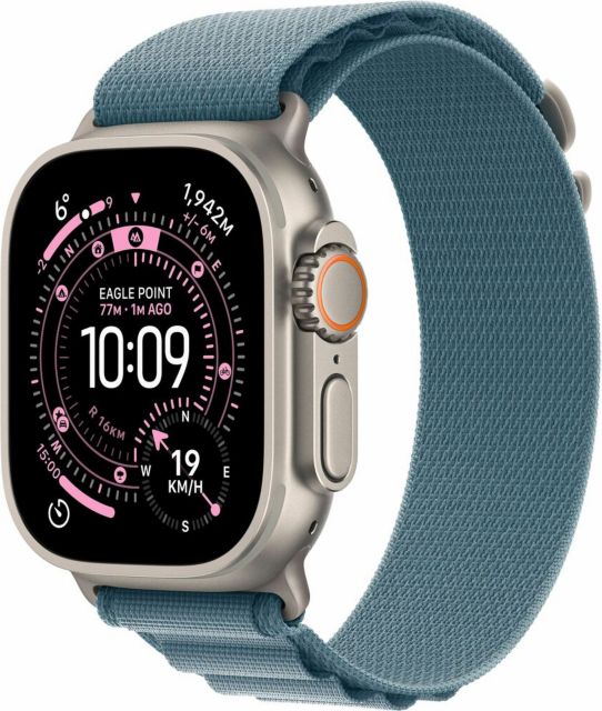 Apple Watch Ultra 3 GPS + Cellular 49mm Natural Titanium Case with Light Blue Alpine Loop - Large